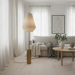 Load image into Gallery viewer, Zalen Floor Lamp - Layered Linen Pendant Design Aged Brass-Metal Lamp for Living Room