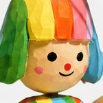 Carica l'immagine nella visualizzazione Galleria, Painted face detail on wooden figurine
