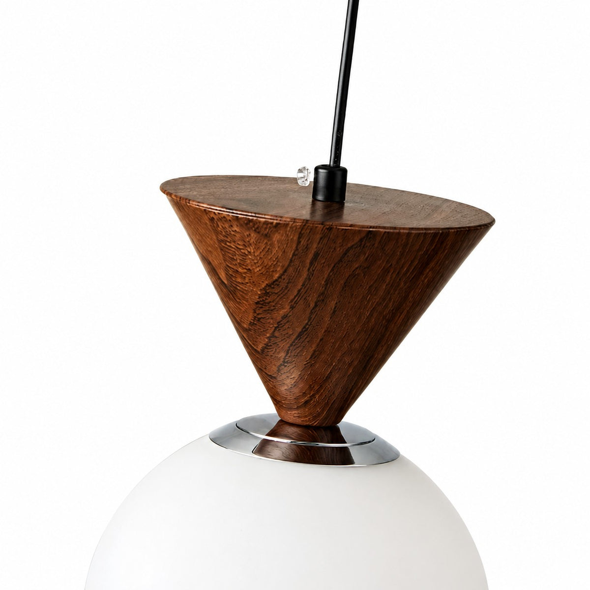 Bauhaus Glass Pendant Lamp with Iron Accent for Kitchen