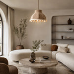 Charger l'image dans la visionneuse de la galerie, French Cream Pom Pom Fabric Pendant Light