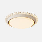 Cargar imagen en el visor de la Galería, Crystal gold low profile ceiling fan light