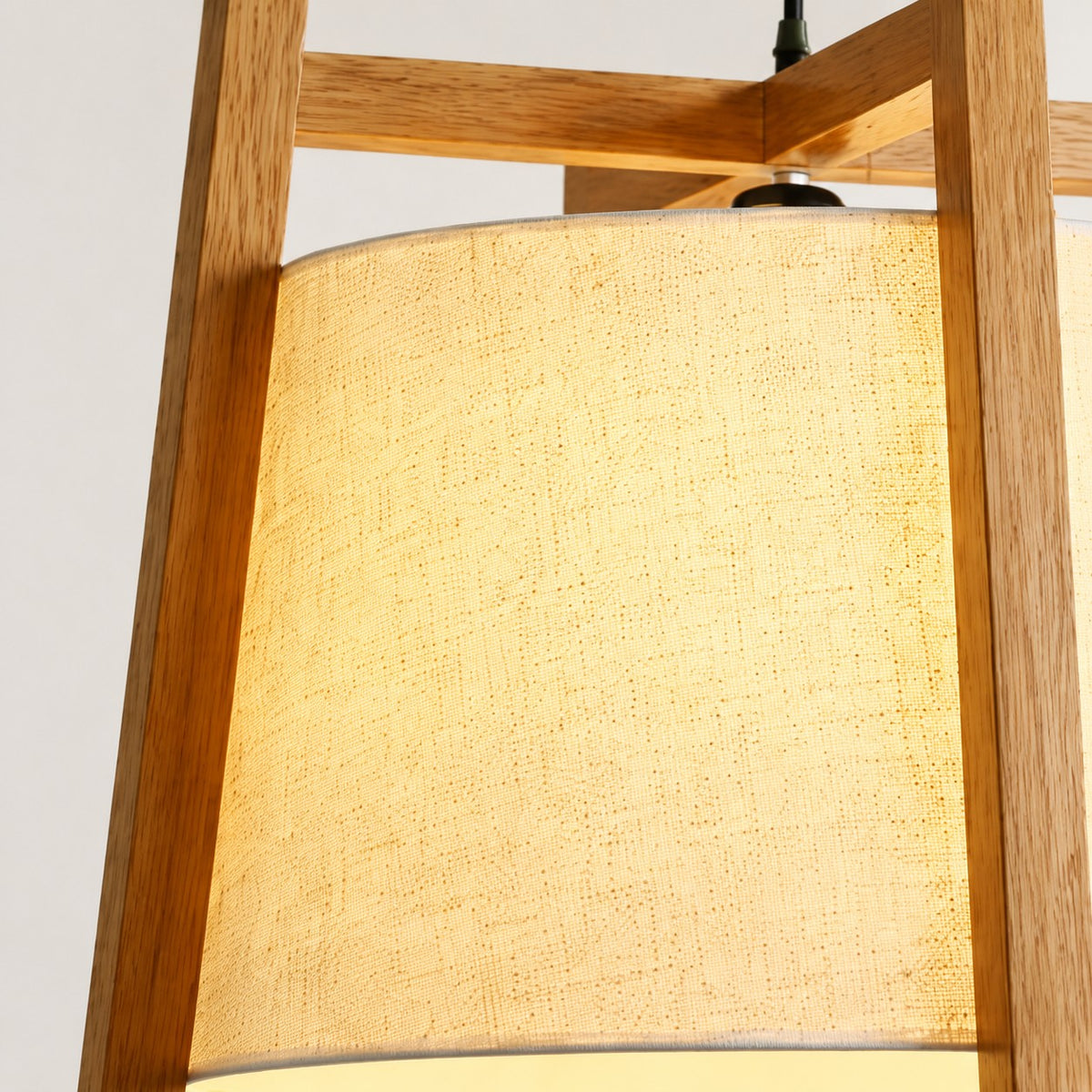 Close-up of glowing woven fabric shade texture