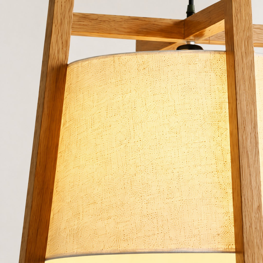 Close-up of glowing woven fabric shade texture