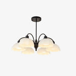Load image into Gallery viewer, Black milk glass chandelier with 6 lights