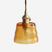 Amber hammered glass pendant light