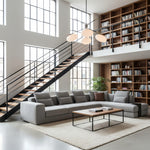 Charger l'image dans le visualiseur de la galerie, Lampe suspendue Brimush Globe aplati – Forme architecturale minimaliste