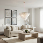 Load image into Gallery viewer, Lumvey Glass Round Chandelier - Elegant Pendant Light for Dining Room and Living Room