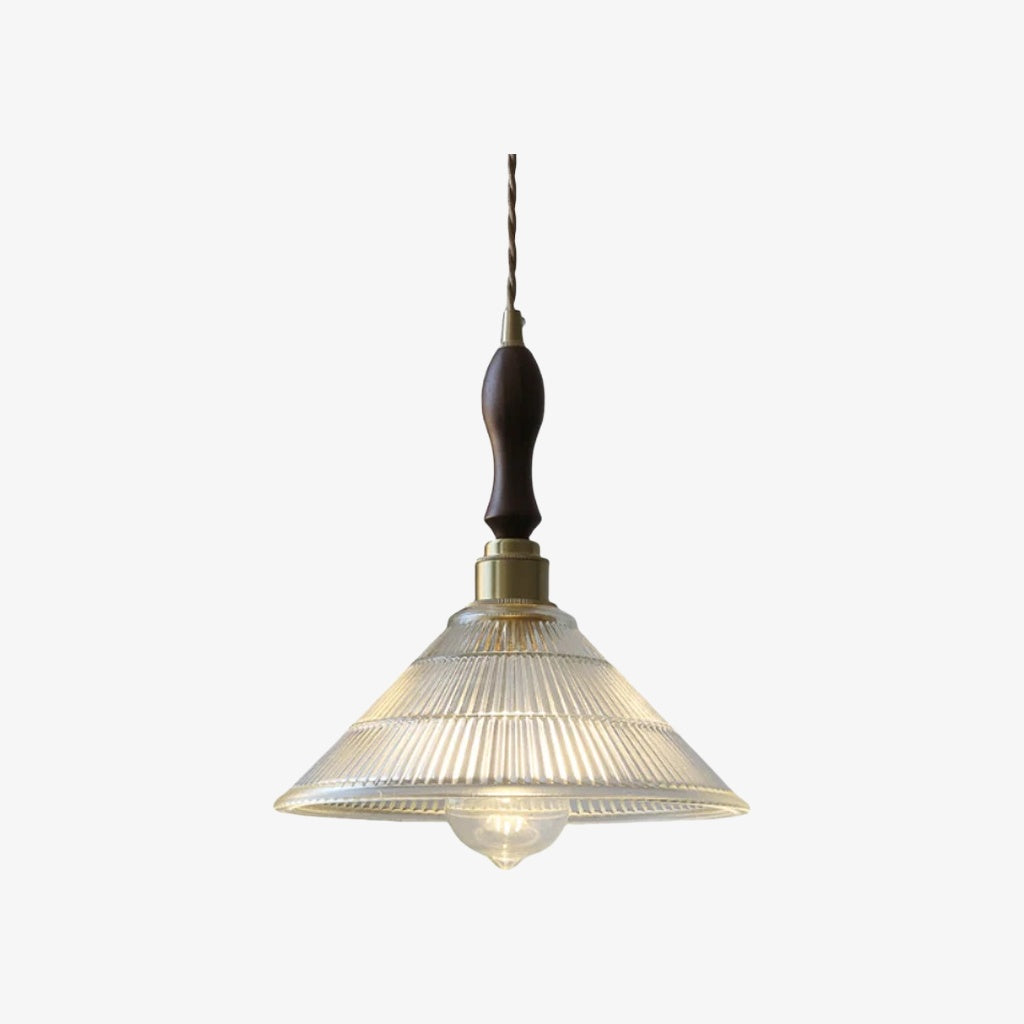 Ribilux Żebrowana Lampa Wisząca - Vintage Szkło i Metal do Kuchni i Jadalni