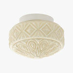 Afbeelding laden in galerijweergave, Warm beige glass flush mount ceiling light