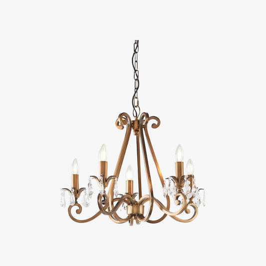 Candelabro de Cristal Talonis - Estilo Tradicional de Velas en Latón y Níquel para Sala y Comedor