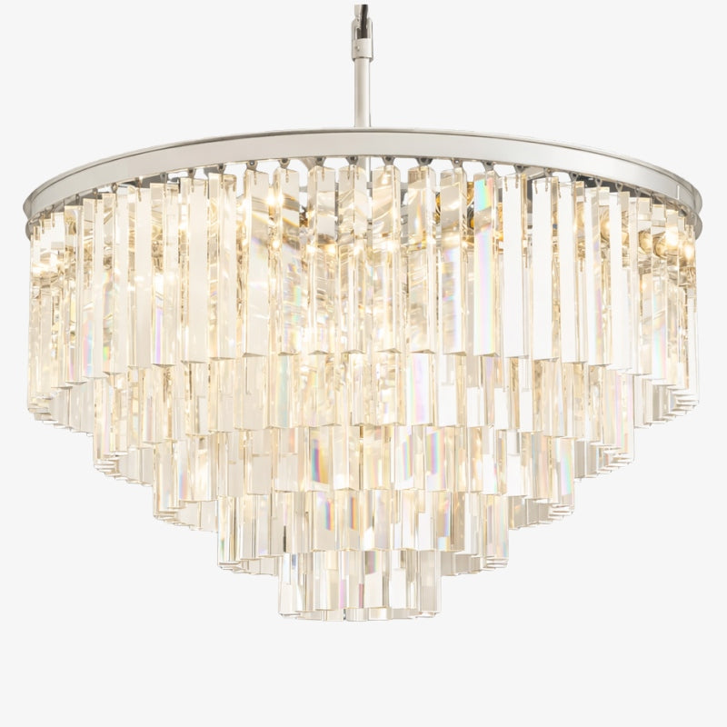 Aurevon Kristallen Prisma Metalen Frame Moderne Plafondkroonluchter voor Huis en Hotel