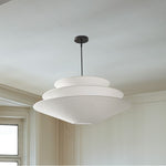 Load image into Gallery viewer, Solivara Pendant – Linen Pendant Light – Layered Shade
