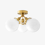 Load image into Gallery viewer, Glorica Glass Globe Light - Mid Century Semi Flush Ceiling Lamp
