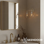 Load image into Gallery viewer, Merin Metal &amp; Glass Sculptural Wall Sconce for Vanity &amp; Bathroom
