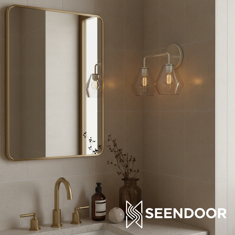 Merin Metal & Glass Sculptural Wall Sconce for Vanity & Bathroom