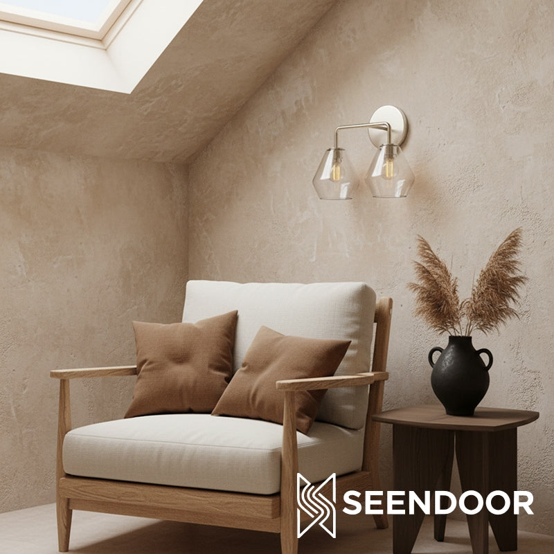 Merin Metal & Glass Sculptural Wall Sconce for Vanity & Bathroom