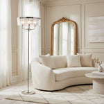 Afbeelding laden in galerijweergave, Beveline 3-licht ronde vloerlamp - facetrand glazen kapjes klassieke metalen afwerking voor woonkamers