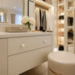 Cargar imagen en el visor de la Galería, Pearl white cabinet knobs in a dressing room