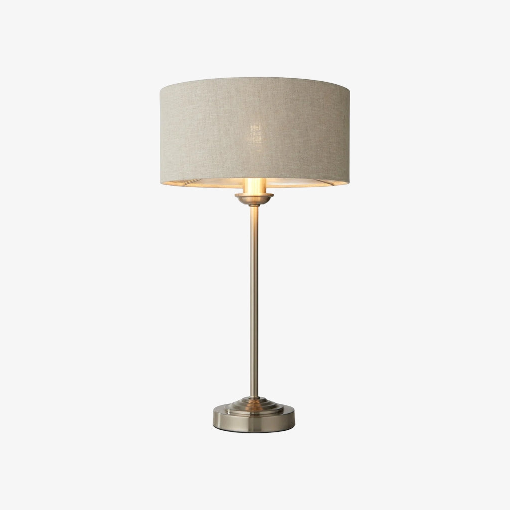 Tela 1‑licht en 3‑licht tafellamp – modern linnen en metaal voor nachtkastje of woonkamer