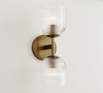Load image into Gallery viewer, Bravira Ribbed Glass Sconce - Metal Wall Light with Clear Glass Shade
