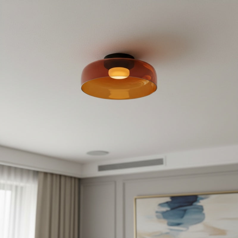 Celestial Moderne Glazen Plafondlamp – Scandinavisch Ontwerp Glazen Schijfarmatuur voor Slaapkamer en Eetkamer