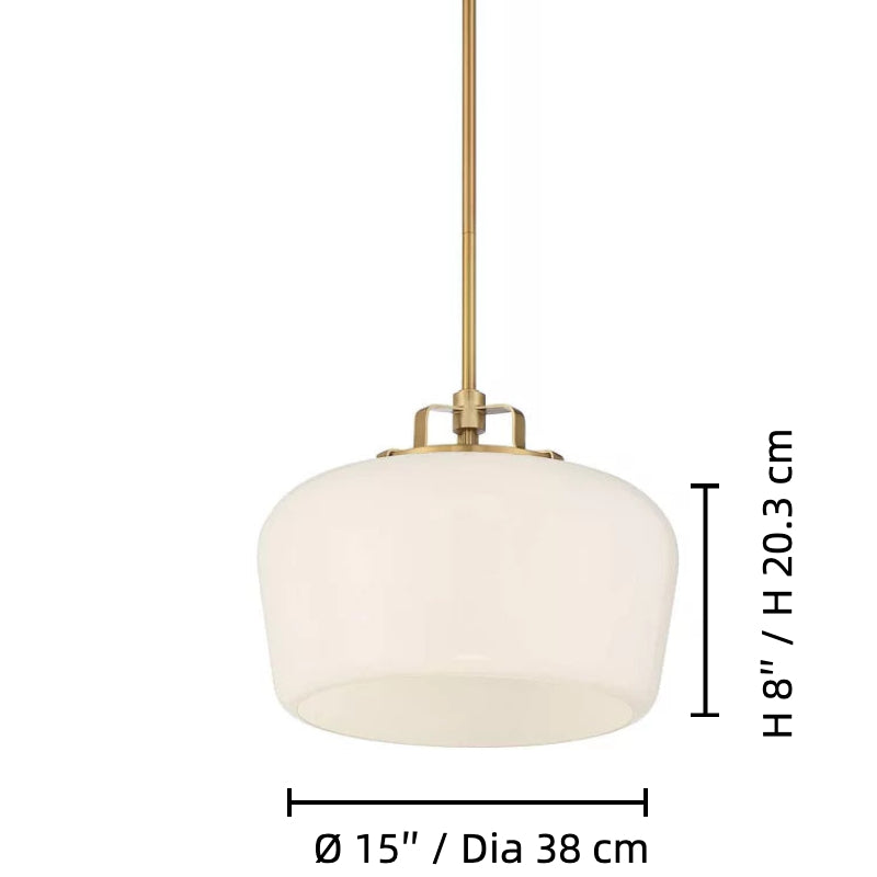 Lámpara colgante de vidrio opalino Lirra - Gota metálica moderna ajustable para cocina y comedor