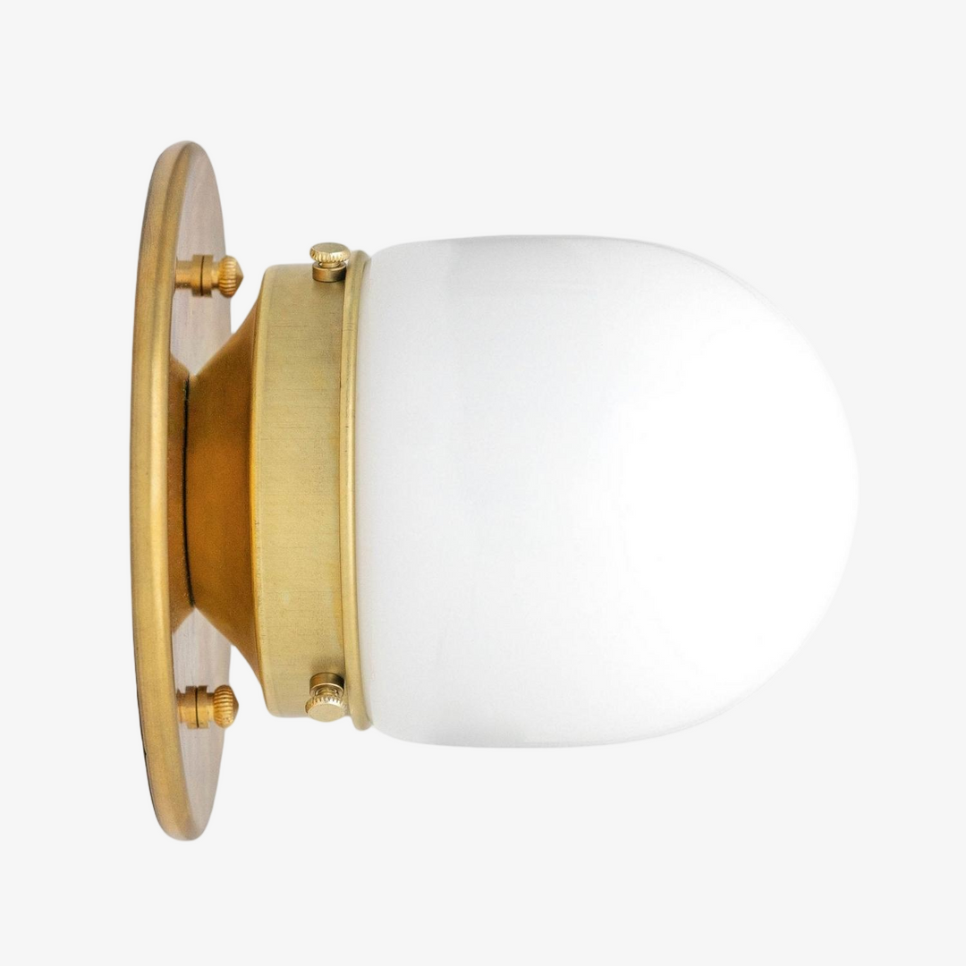 Opalume White Opal Glass Bulb-Globe Flush-Mount Ceiling Light for Entry & Living Room