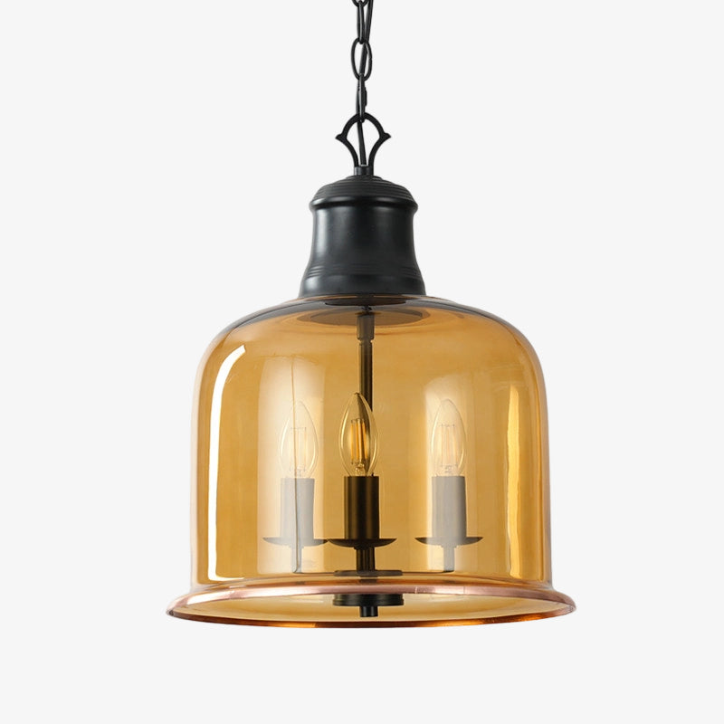 Vintage Glass Metal Pendant Light