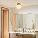 Load image into Gallery viewer, Rivolence Flush Mount Ceiling Fixture - Minimal Globe Brass Lighting
