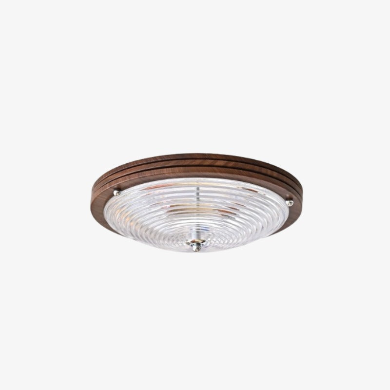 Rippled Glass Flush Mount Ceiling Light