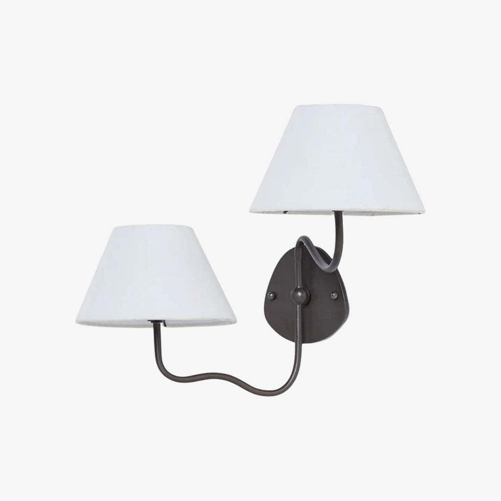 Velbrassia Applique Murale Moderne Élégante Courbée – Applique Décorative avec Abat-jour en Tissu pour Intérieurs