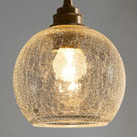 Cargar imagen en el visor de la Galería, clear crackle glass shade glowing with warm light