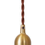 Charger l'image dans la visionneuse de la galerie, Close up of braided textile cord and brass tone lamp holder