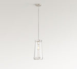 Load image into Gallery viewer, Driscoll Glass Drum Pendant Light - Contemporary Brass Hanging Lamp
