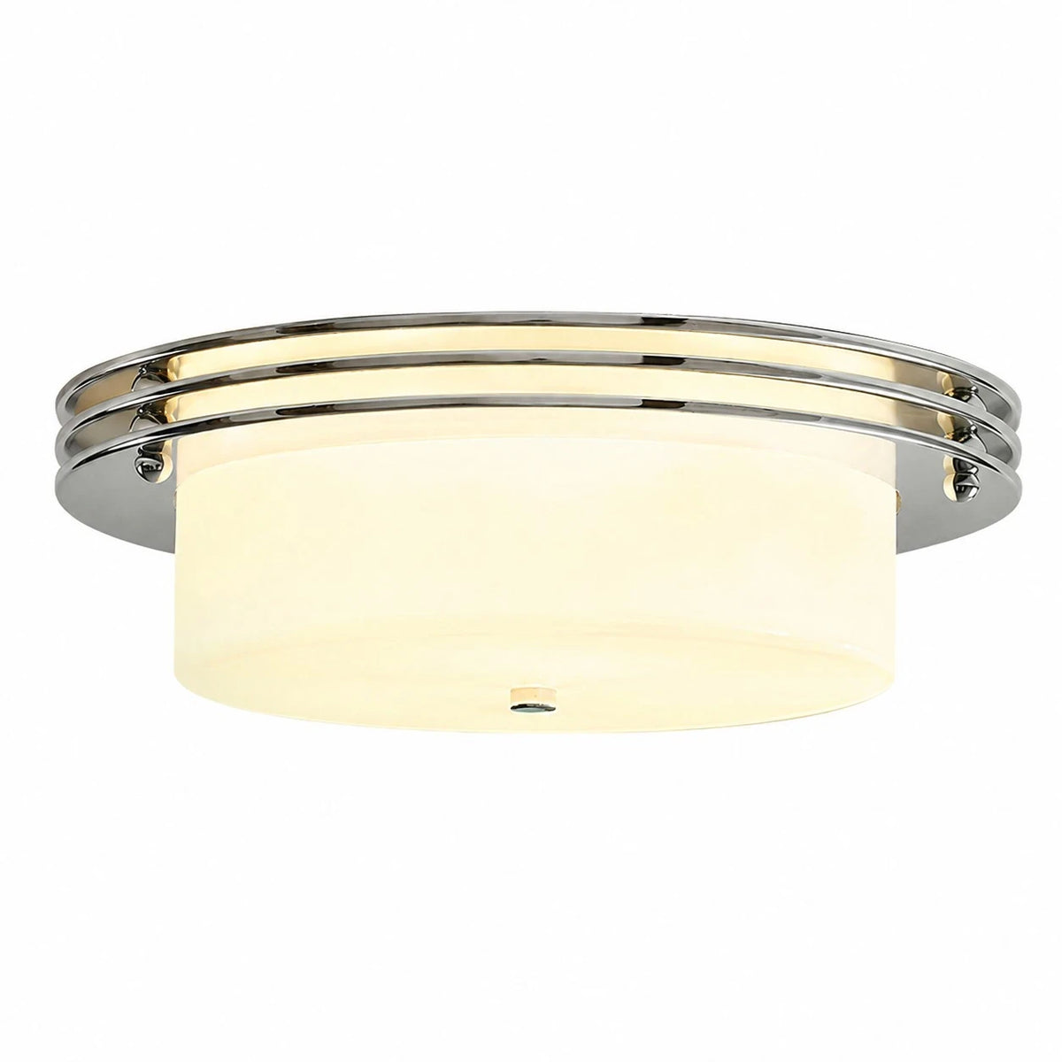 Zenthoris chrome and milky white 40 cm flush mount ceiling fixture
