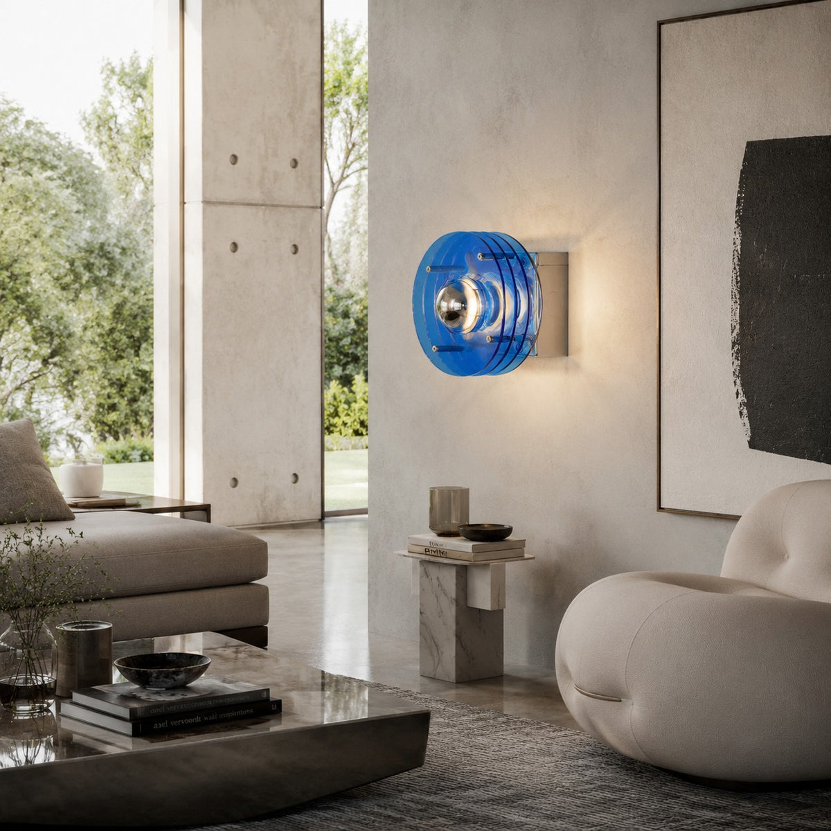 Bauhaus acrylic wall lamp lifestyle and detail image