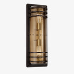 Carica l'immagine nella visualizzazione Galleria, Large bronze glass outdoor wall sconce with two bulb positions