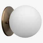 Load image into Gallery viewer, Glorica Glass Brass Wall Sconce - Frosted Globe Classic Light For Warm Ambiance

