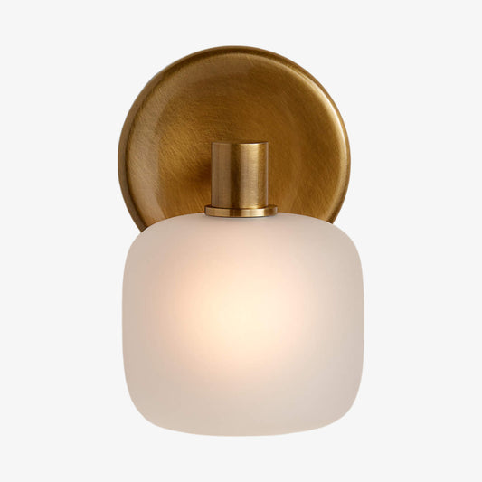 Lirra Applique Murale en Verre Givré – Finition Métallique Minimaliste Moderne pour Salle de Bain ou Coiffeuse