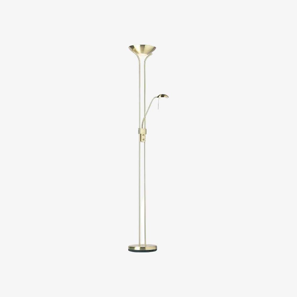 Linexis Art Deco Metal & Opal Glass Floor Lamp – Dual-Light Design for Modern Interiors