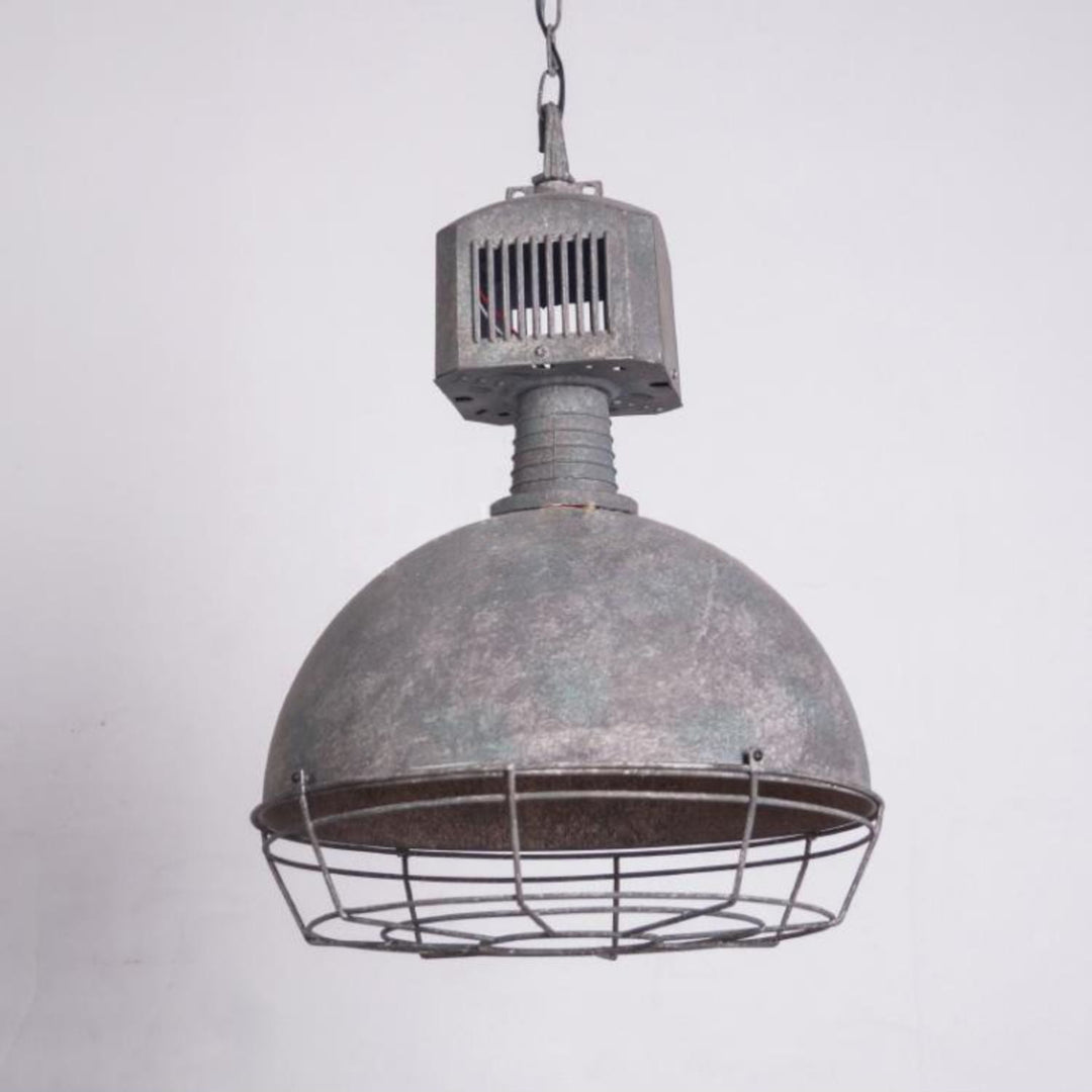 Industrielle Metall-Pendelleuchte mit Käfig