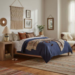 Load image into Gallery viewer, Ceruna Ceramic Table Lamp - Tapered Linen Shade Wax Resist for Bedroom