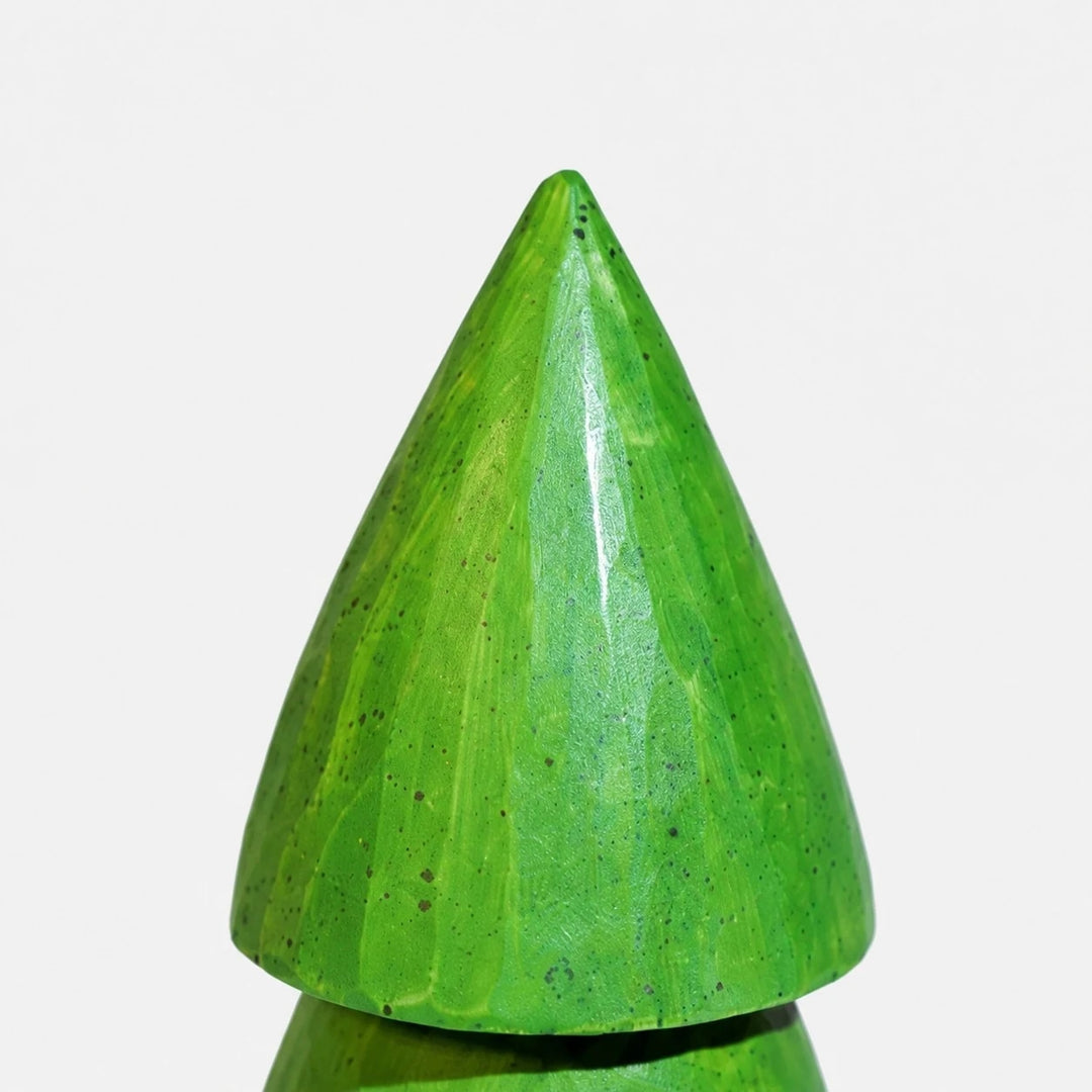 Wooden pine ornament decor view