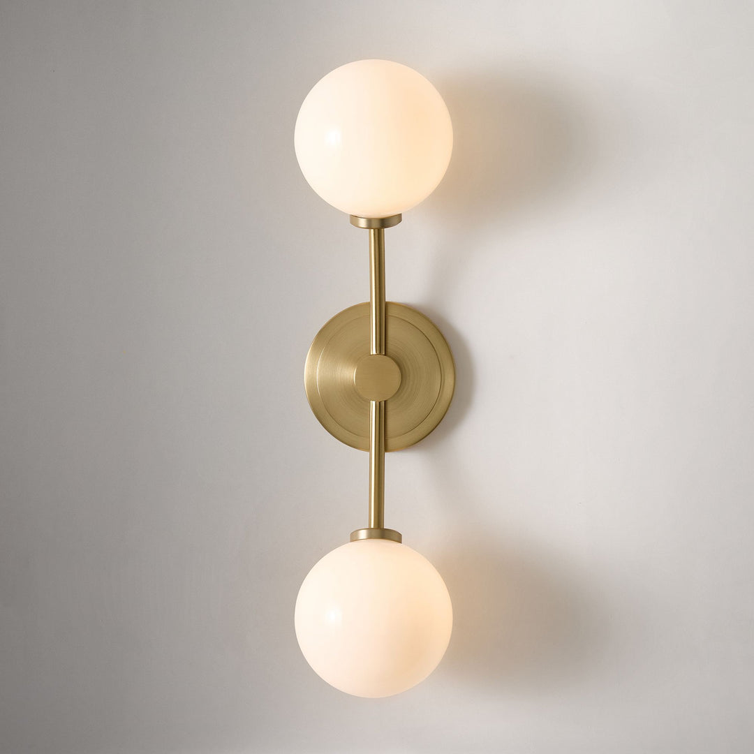 Applique da parete in ferro Arden Glass a 2 luci - Design moderno curvo per bagno o corridoio