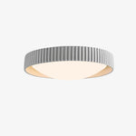 Load image into Gallery viewer, Gray ribbed flush mount ceiling light on white background