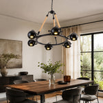 Load image into Gallery viewer, Industrial Rope Chandelier with Adjustable Rounded Heads