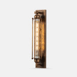 Afbeelding laden in galerijweergave, Antique brass industrial tube glass wall sconce