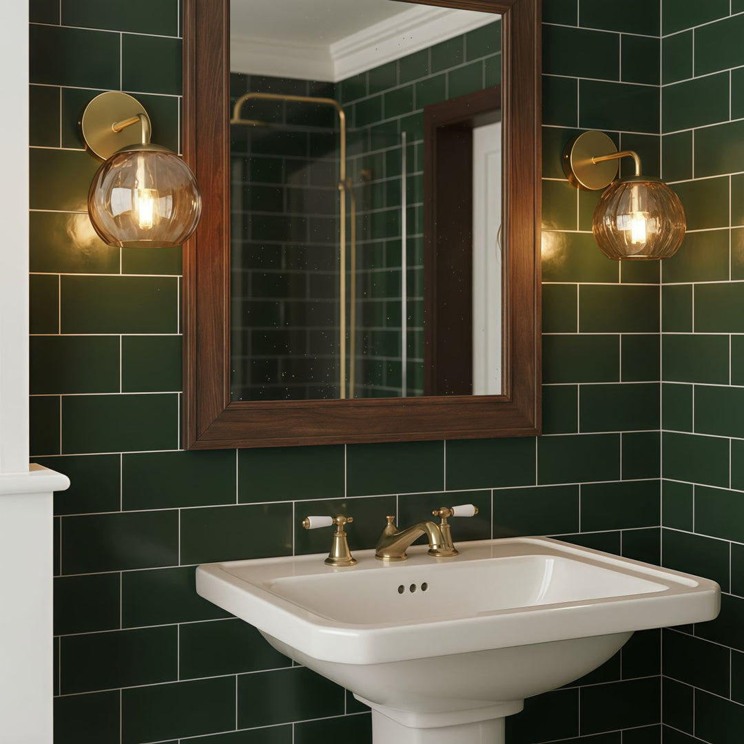 Tracian messing gestructureerde glazen wandlamp – moderne klassieke wandkandelaar voor interieur en gangen