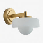 Afbeelding laden in galerijweergave, Zirvos Retro Globe Glazen Wandlamp – Elegante Wandlamp met Messinggeïnspireerde Kap voor Gang