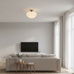 Load image into Gallery viewer, Vexrona Tiered Glass Shade Flush Mount – Contemporary Lighting for Bedrooms and Hallways